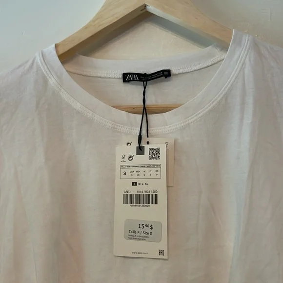 NWT Zara White Ruched Women Top - Picture 2 of 6